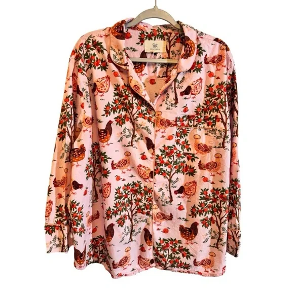 XL Printfresh Hen House Pink Cotton Pajama Set Excellent Condition - Picture 4 of 10